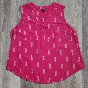 Torrid Harper sleeveless blouse - pineapple print
